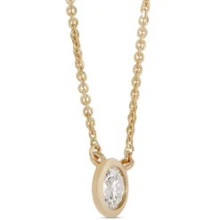 Classic Round Diamond Bezel Pendant, ⅓ Carat Total Weight, 18K Yellow Gold