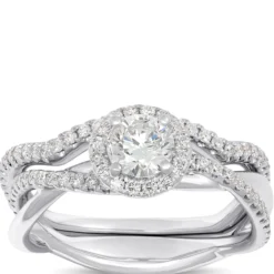 Classic Round Diamond Engagement Ring, 1 Carat Total Weight, 14K White Gold
