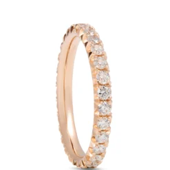 Classic Round Diamond Eternity Ring, 1 Carat Total Weight, 14K Rose Gold Size 7.5