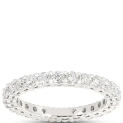 Classic Round Diamond Eternity Ring, 1 ½ Carat Total Weight, Platinum Size 6.5