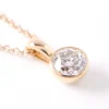 Classic Round Diamond Invisible Bezel Pendant, ½ Carat Total Weight, 14K Yellow Gold