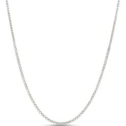 Classic Round Diamond Necklace, 2 Total Carat Weight, 14k White Gold