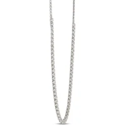 Classic Round Diamond Necklace, 3 Total Carat Weight, 14k White Gold