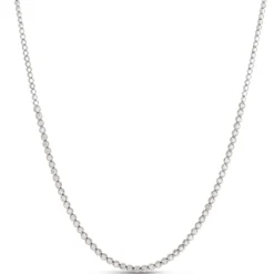 Classic Round Diamond Necklace, 3 Total Carat Weight, 14k White Gold
