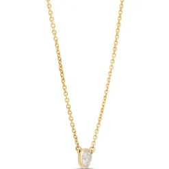 Classic Round Diamond Necklace, ¼ Carat, 14K Yellow Gold