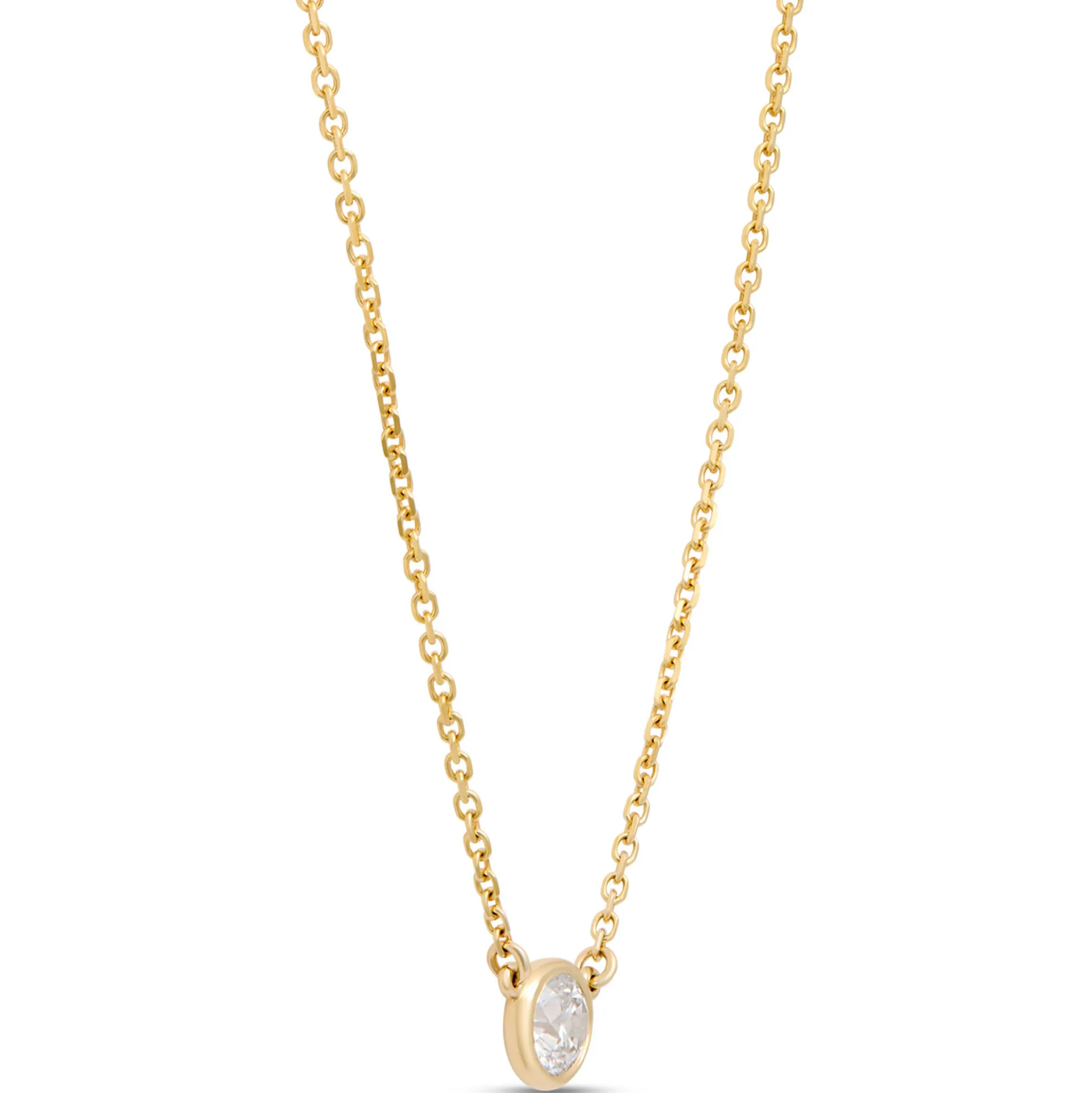 Classic Round Diamond Necklace, ¼ Carat, 14K Yellow Gold