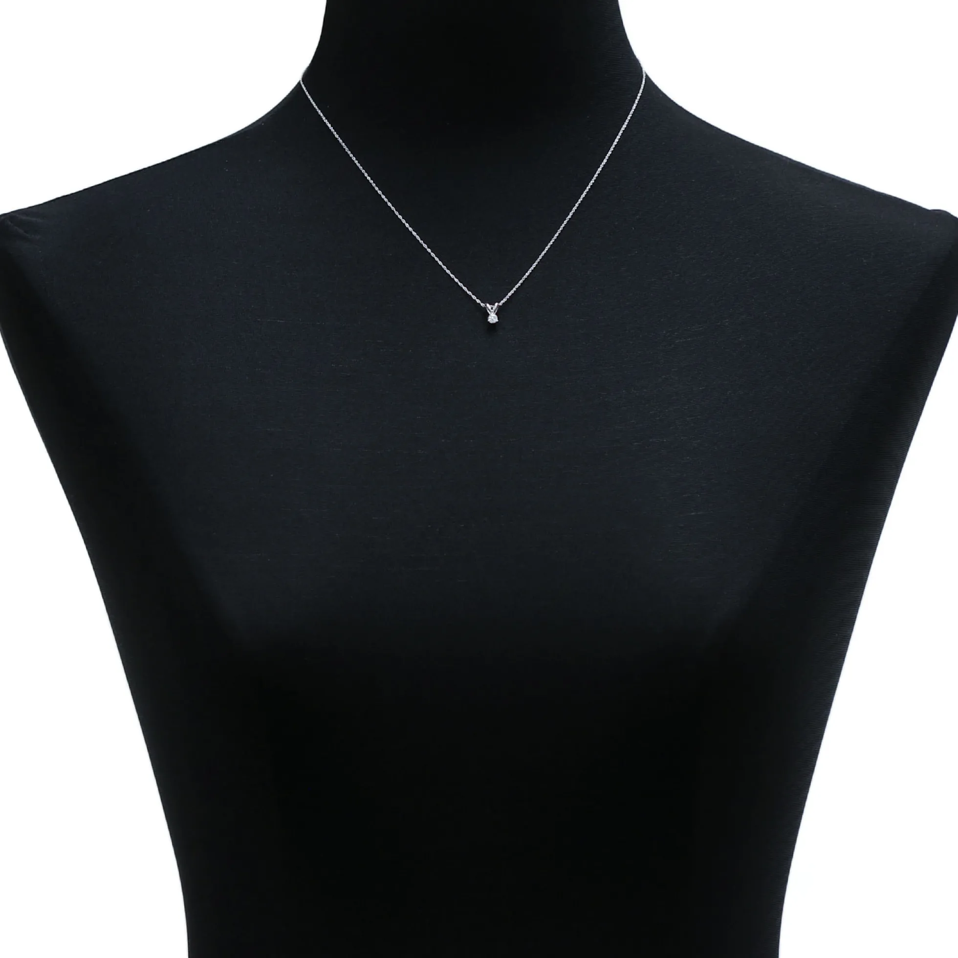 Classic Round Diamond Pendant, ¼ Carat Total Weight, 14K White Gold