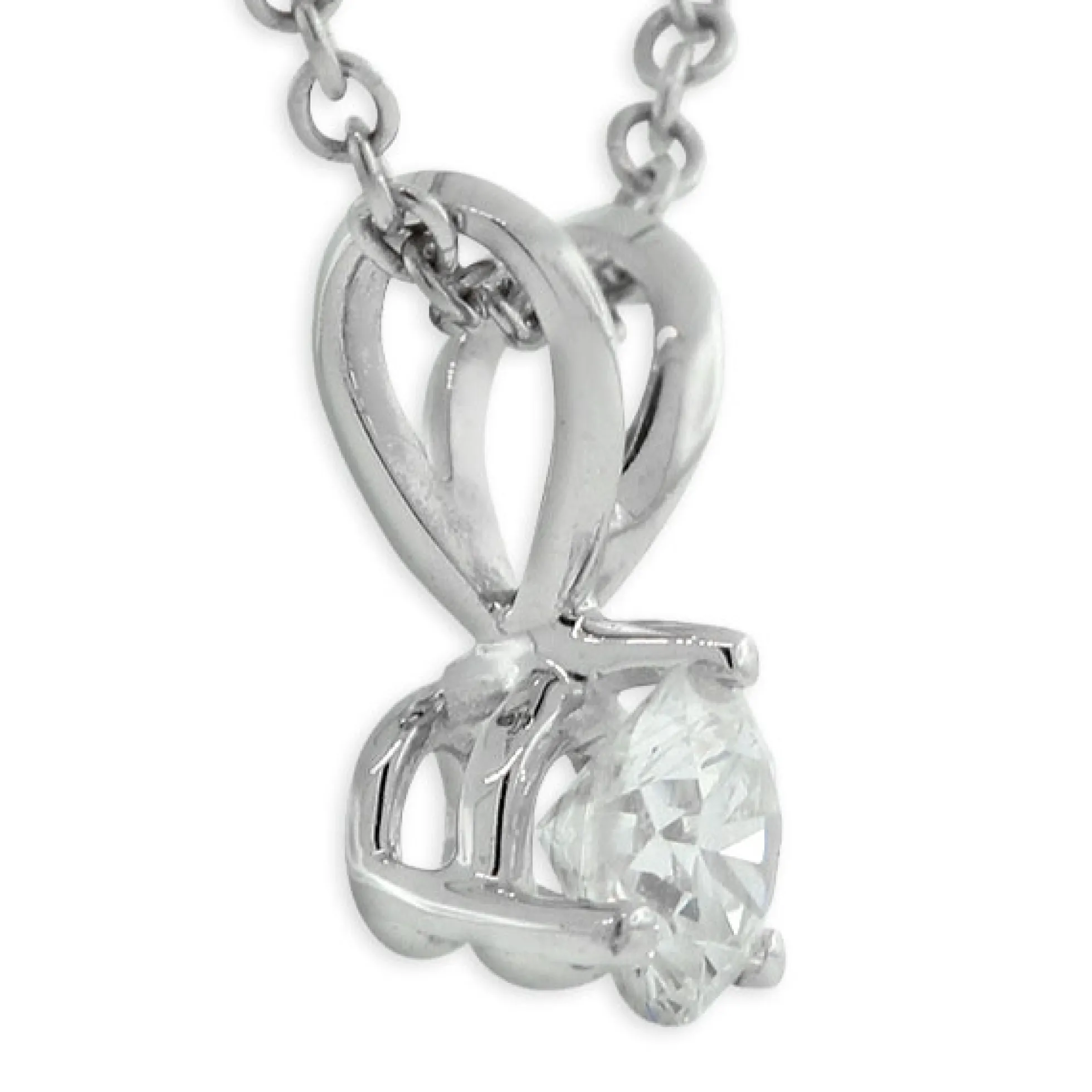 Classic Round Diamond Pendant, ⅕ Carat Total Weight, 14K White Gold