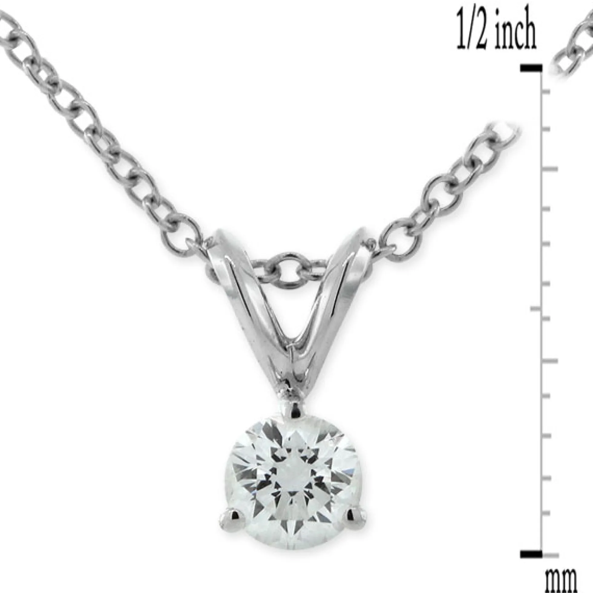 Classic Round Diamond Pendant, ⅕ Carat Total Weight, 14K White Gold