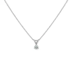 Classic Round Diamond Pendant, ⅕ Carat Total Weight, 14K White Gold