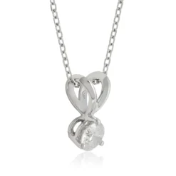 Classic Round Diamond Pendant, ⅕ Carat Total Weight, 14K White Gold