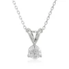 Classic Round Diamond Pendant, ⅓ Carat Total Weight, 14K White Gold