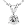 Classic Round Diamond Pendant, ½ Carat Total Weight, 14K White Gold