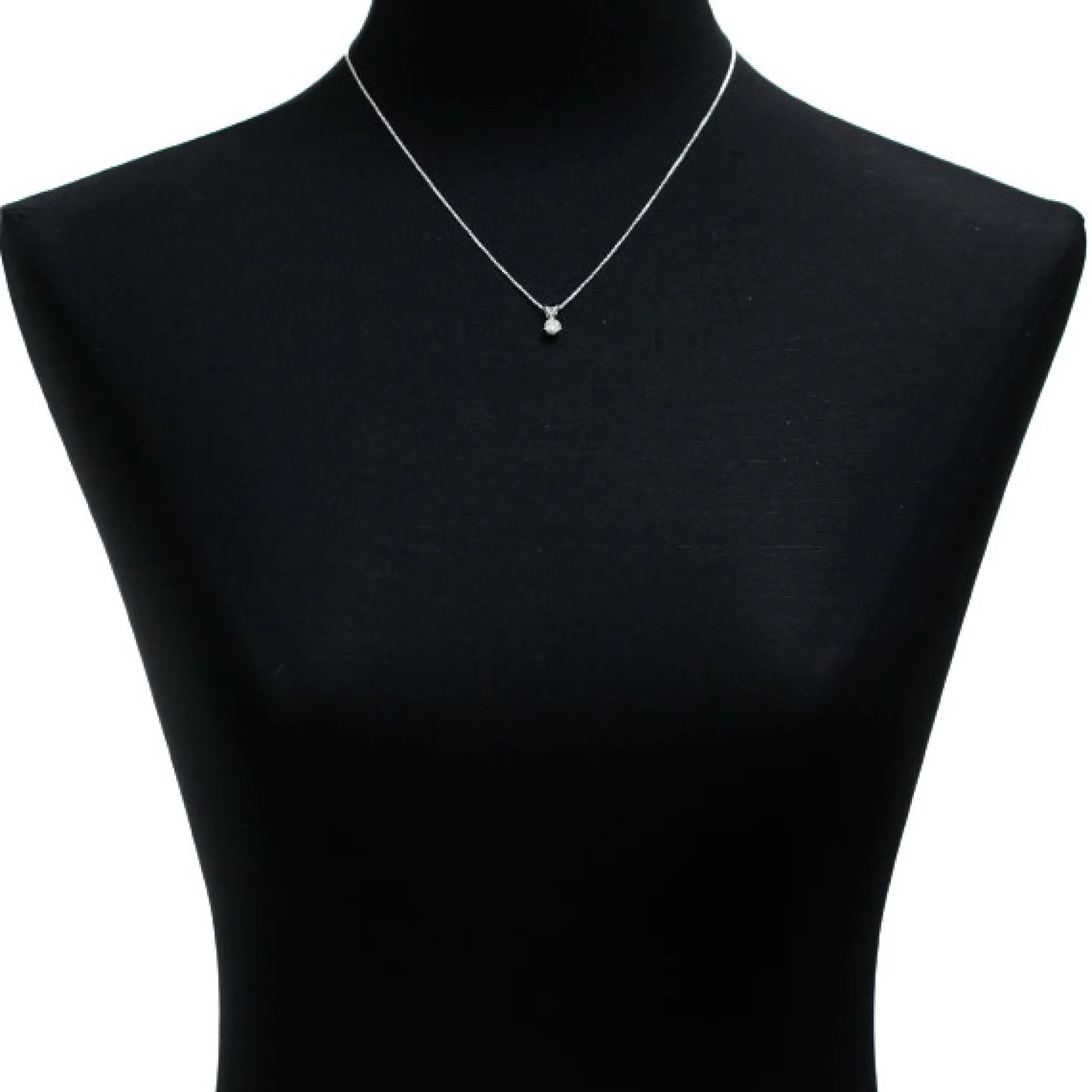 Classic Round Diamond Pendant, ½ Carat Total Weight, 14K White Gold