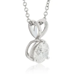 Classic Round Diamond Pendant, ⅓ Carat Total Weight, 14K Yellow Gold