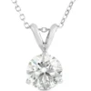 Classic Round Diamond Pendant, 1 Carat Total Weight, 14K White Gold
