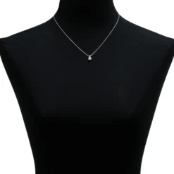 Classic Round Diamond Pendant, 1 Carat Total Weight, 14K White Gold