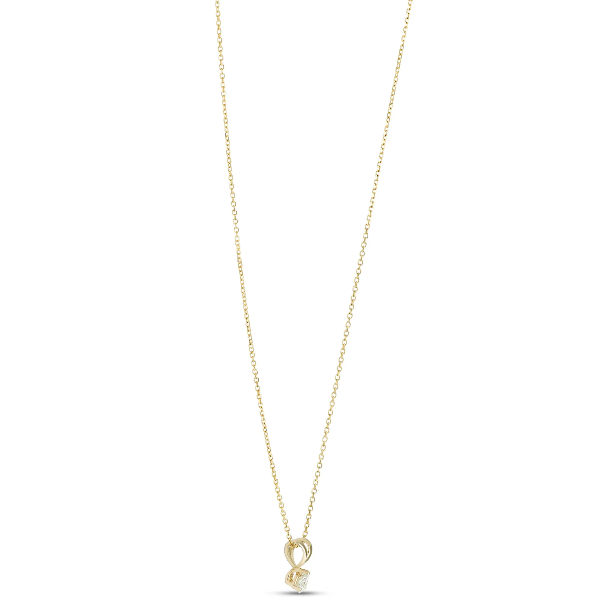 Classic Round Diamond Pendant, 1/5 Carat Total Weight, 14K Yellow Gold