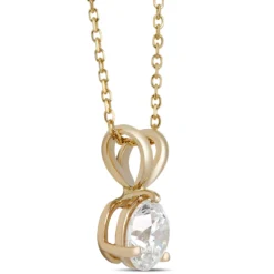 Classic Round Diamond Pendant, ⅔ Carat Total Weight, 14K Yellow Gold