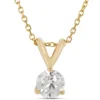 Classic Round Diamond Pendant, ½ Carat Total Weight, 14K Yellow Gold