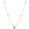 Classic Round Diamond Station Necklace, ½ Carat Total Weight, 14K Yellow Gold