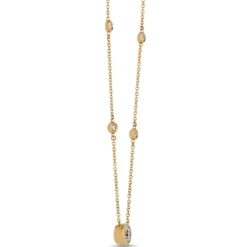 Classic Round Diamond Station Necklace, ½ Carat Total Weight, 14K Yellow Gold