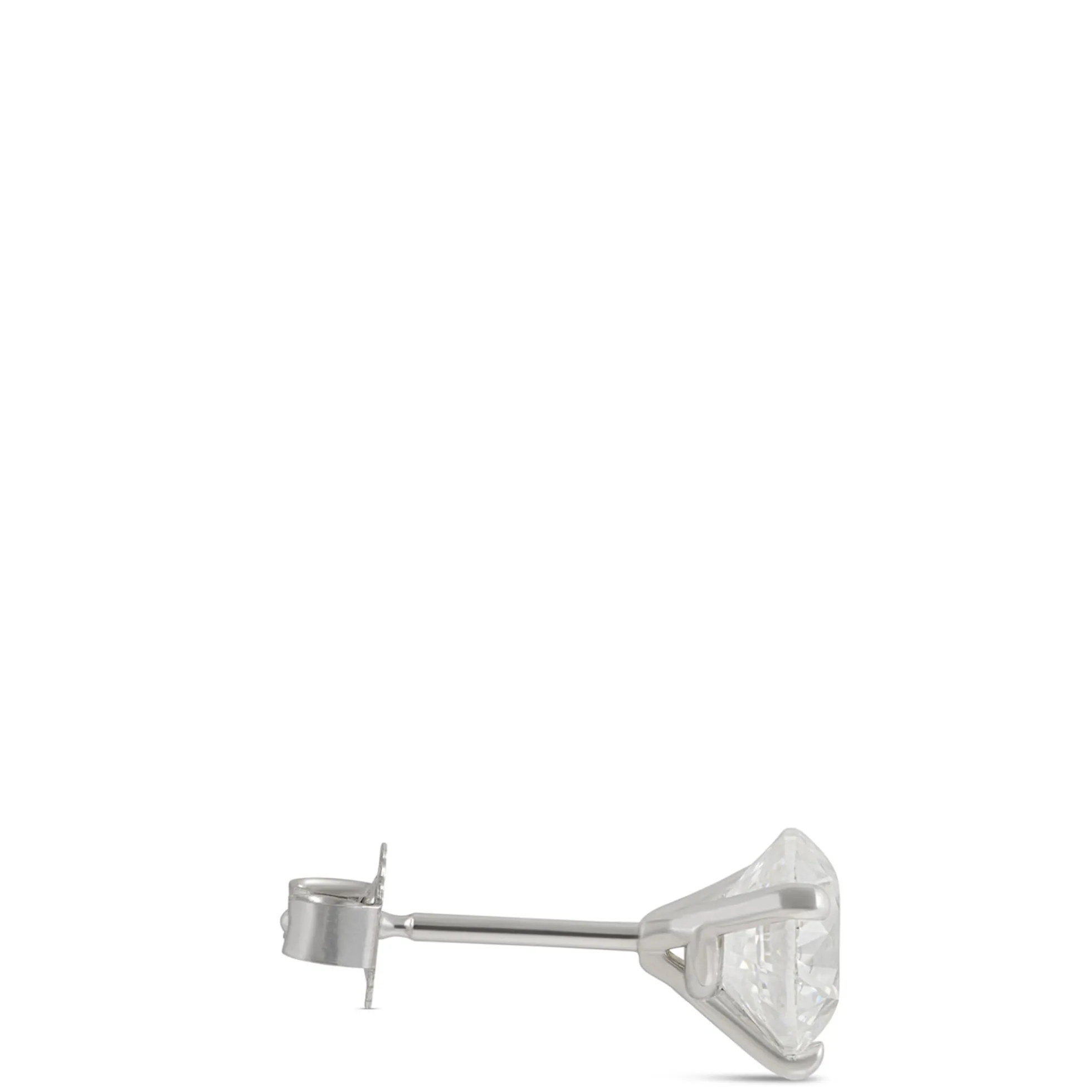 Classic Round Diamond Studs, 2 Carat, in 14K White Gold