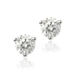 Classic Round Diamond Studs, 1 Carat Total Weight, in 14K White Gold