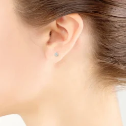 Classic Round Diamond Studs, 1/10 Carat Total Weight, in 14K White Gold