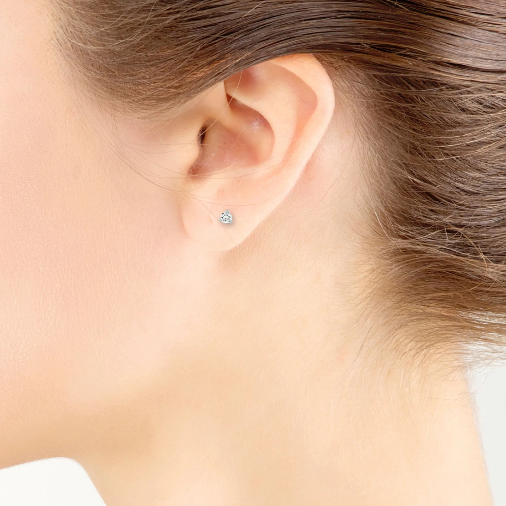 Classic Round Diamond Studs, 1/10 Carat Total Weight, in 14K White Gold