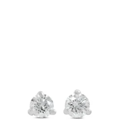 Classic Round Diamond Studs, 1/10 Carat Total Weight, in 14K White Gold