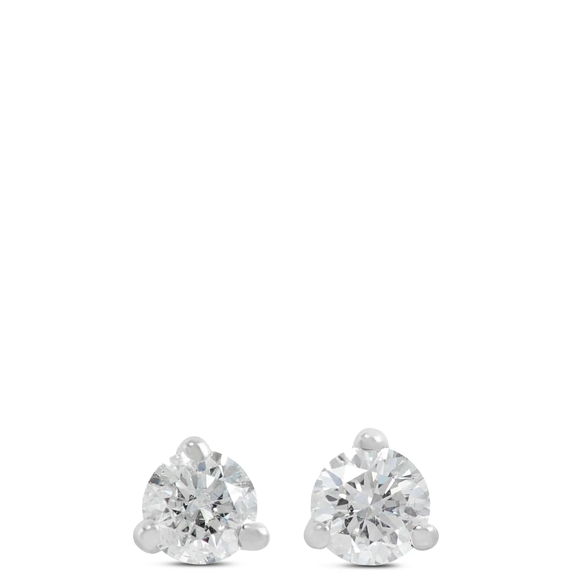 Classic Round Diamond Studs, 1/10 Carat Total Weight, in 14K White Gold