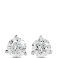 Classic Round Diamond Studs, 1/3 Carat Total Weight, in 14K White Gold