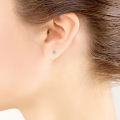 Classic Round Diamond Studs, 1/3 Carat Total Weight, in 14K White Gold