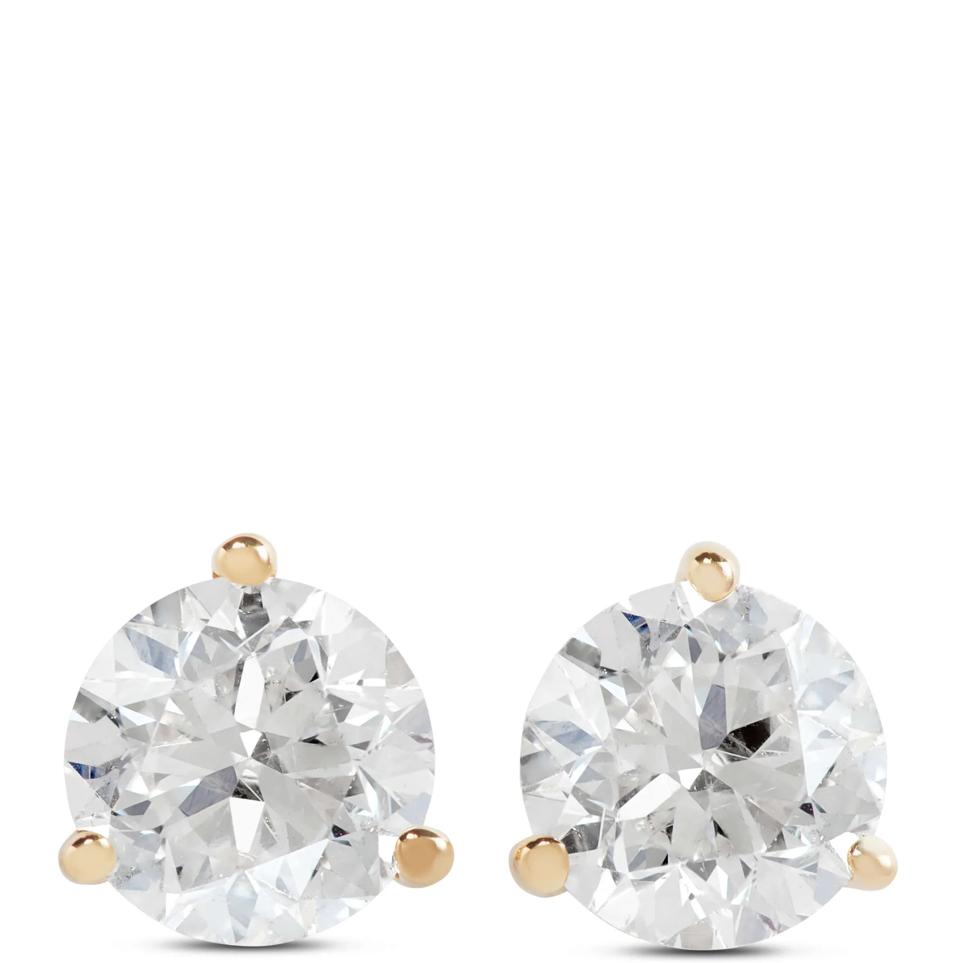 Classic Round Diamond Studs, 3/4 Carat Total Weight, in 14K Yellow Gold