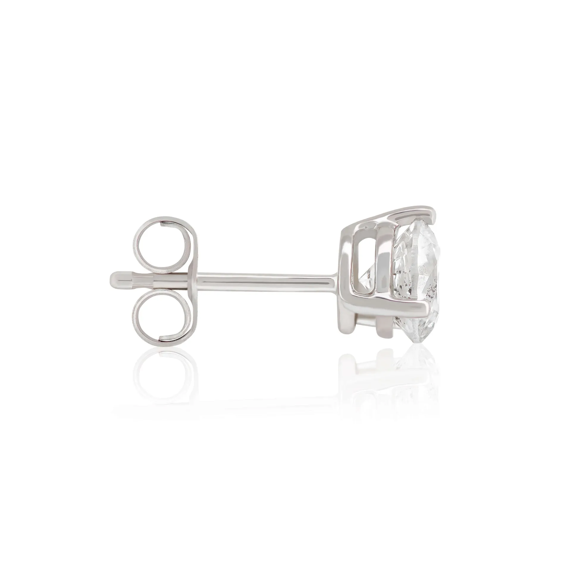 Classic Round Diamond Studs, 1 Carat Total Weight, in 14K White Gold