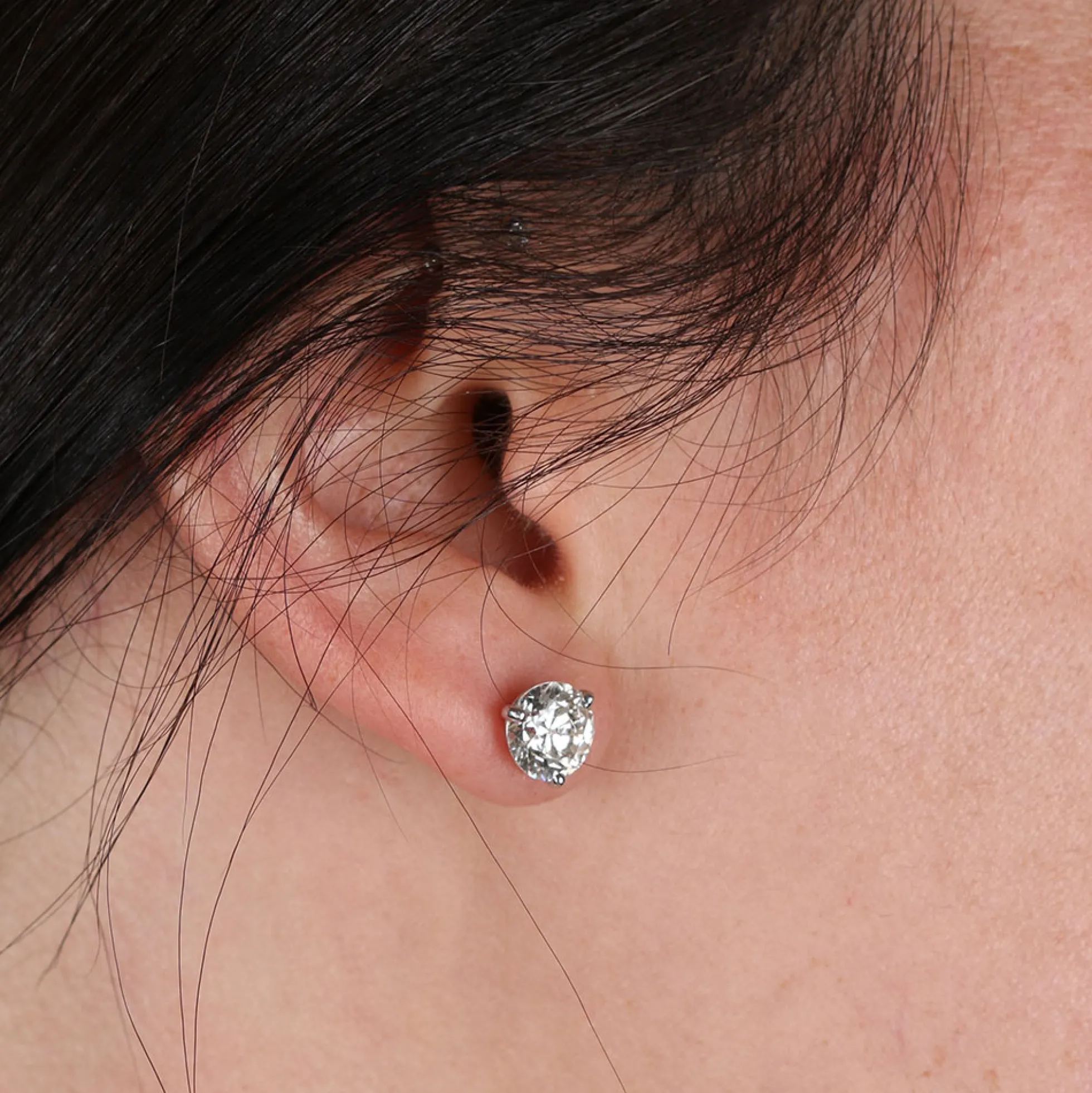 Classic Round Diamond Studs, 1 Carat Total Weight, in 14K White Gold