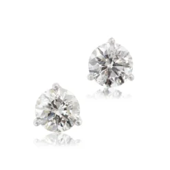 Classic Round Diamond Studs, 1 Carat Total Weight, in 14K White Gold