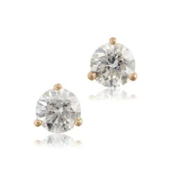 Classic Round Diamond Studs, 1 Carat Total Weight, in 14K Yellow Gold