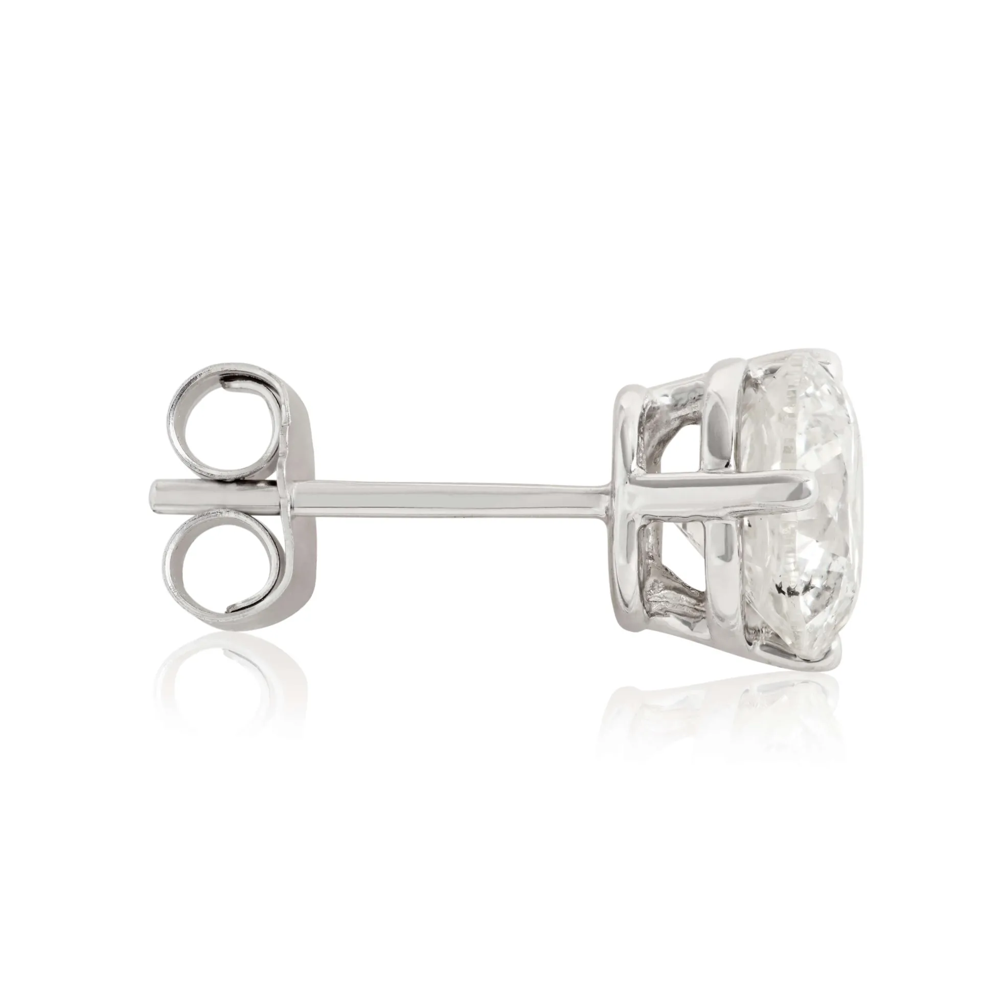Classic Round Diamond Studs, 2 Carat Total Weight, in 14K White Gold