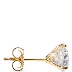 Classic Round Diamond Studs, 2 Total Carat Weight, 14K Yellow Gold
