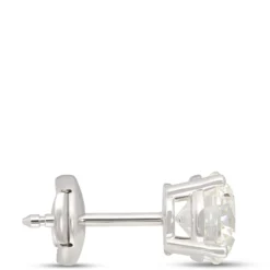 Classic Round Diamond Studs, 3 Total Carat Weight, 14K White Gold