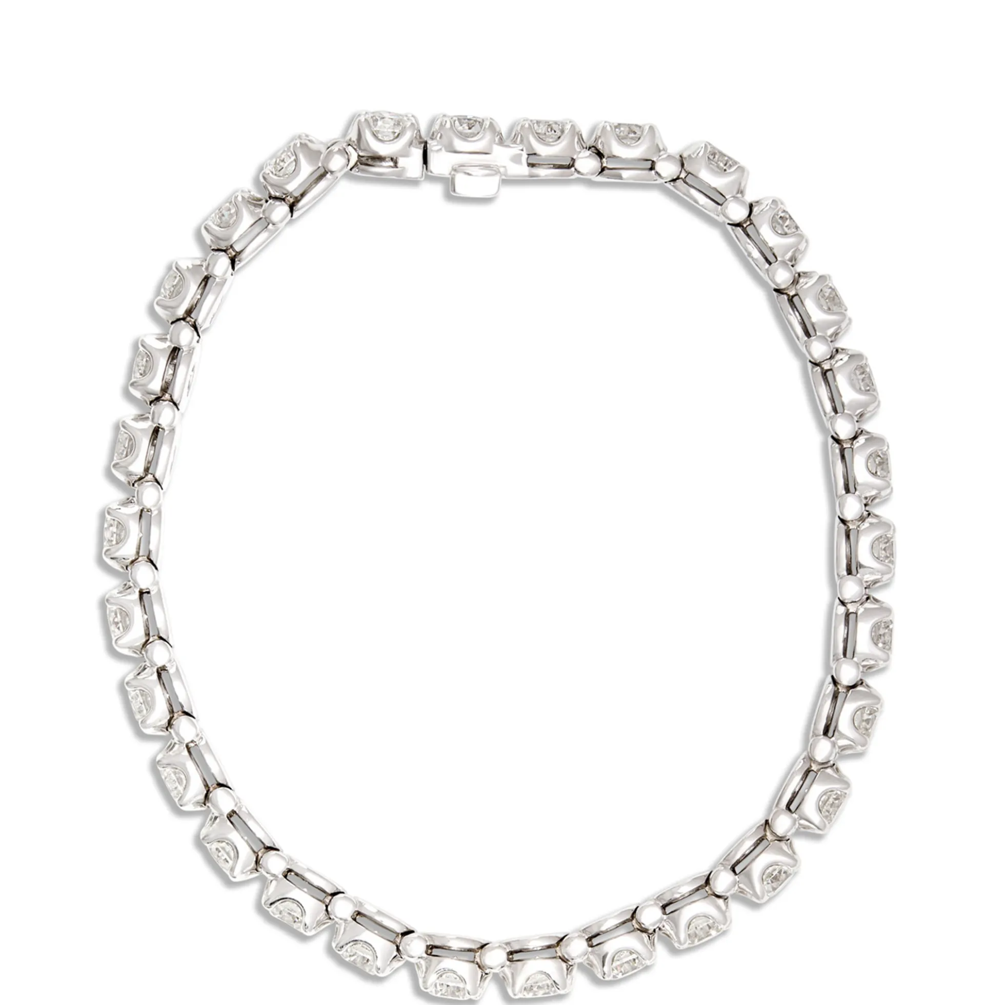 Classic Round Diamond Tennis Bracelet, 10 Total Carat Weight, 14K White Gold