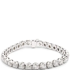 Classic Round Diamond Tennis Bracelet, 10 Total Carat Weight, 14K White Gold