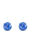 Classic Round Sapphire Studs, 14K White Gold