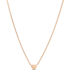 Classic Tiny Heart Pendant Necklace, 14K Rose Gold