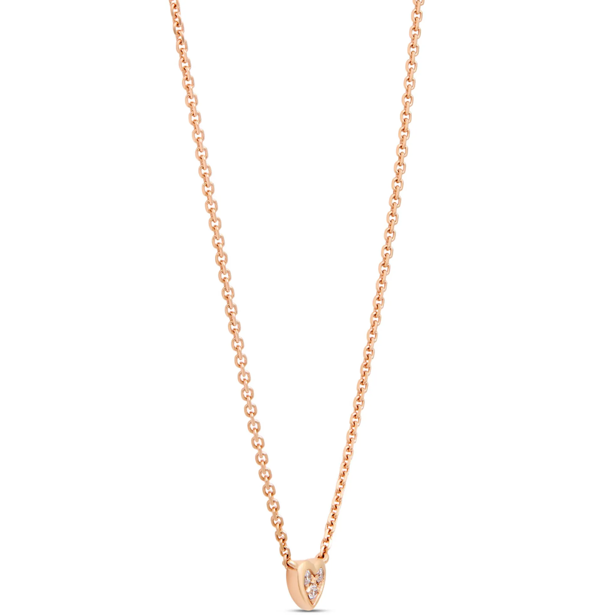 Classic Tiny Heart Pendant Necklace, 14K Rose Gold