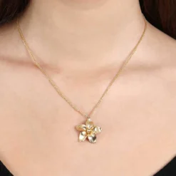 Classic Toscano Floral Pendant Necklace in 14K Yellow Gold