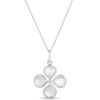 Clover Moonstone Pendant, Sterling Silver