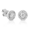 Cluster Diamond Halo Studs, ⅓ Carat Total Weight, 14K White Gold